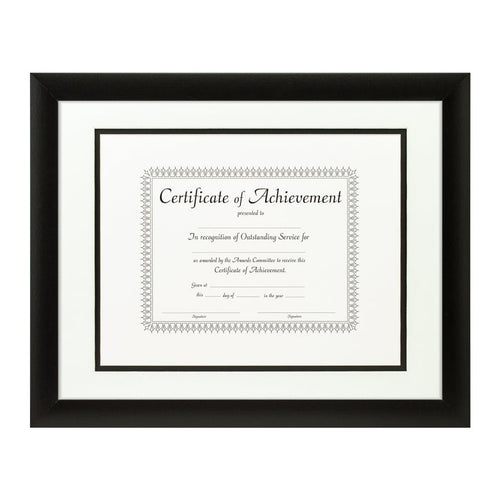 Contemporary Black Document Frame – White/Black Mat