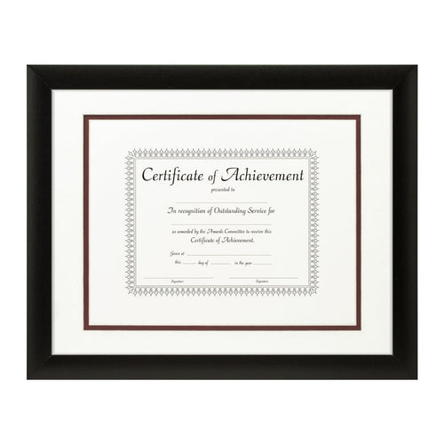 Contemporary Black Document Frame – White/Maroon Mat