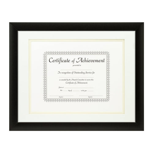 Contemporary Black Document Frame – White/Papyrus Mat