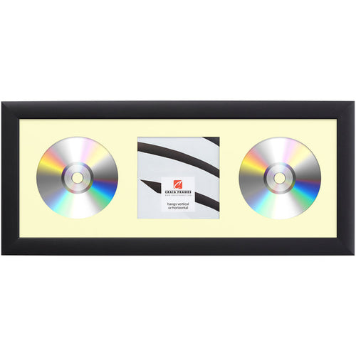 Contemporary Black Double CD Display Frame – Oat Mat