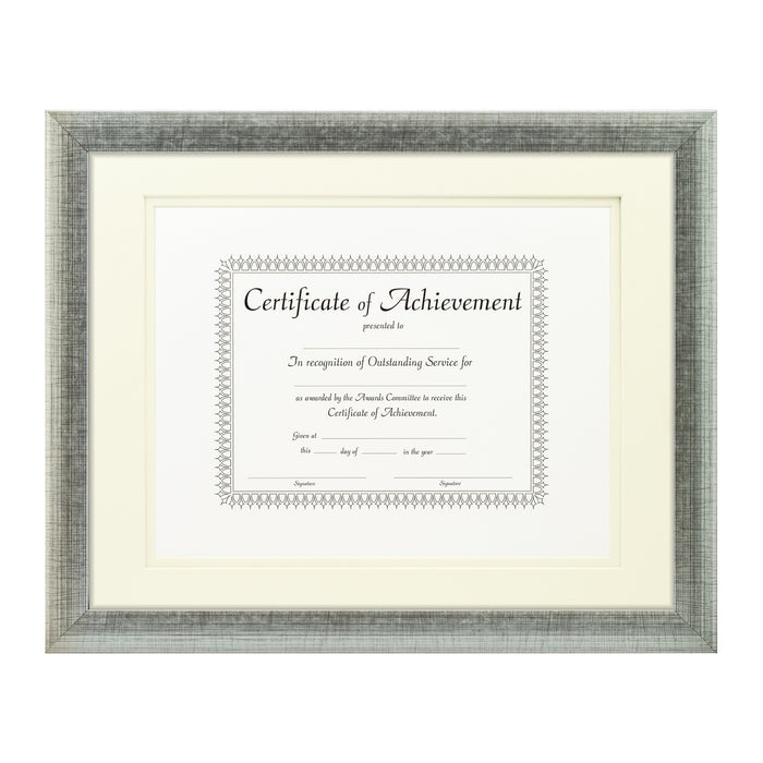 Contemporary Scratched Silver Document Frame – Papyrus/Papyrus Mat