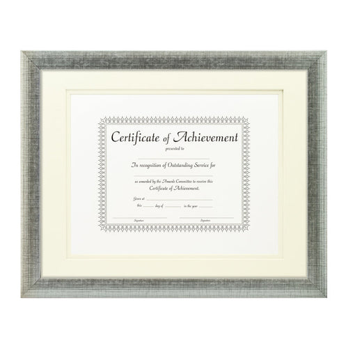 Contemporary Scratched Silver Document Frame – Papyrus/Papyrus Mat