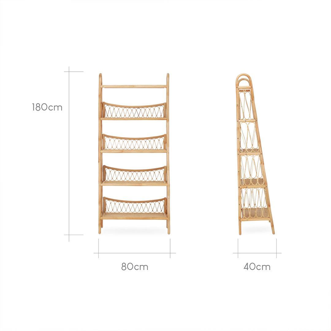 CuddleCo Aria 5 Tier Rattan Shelving Unit - Natural