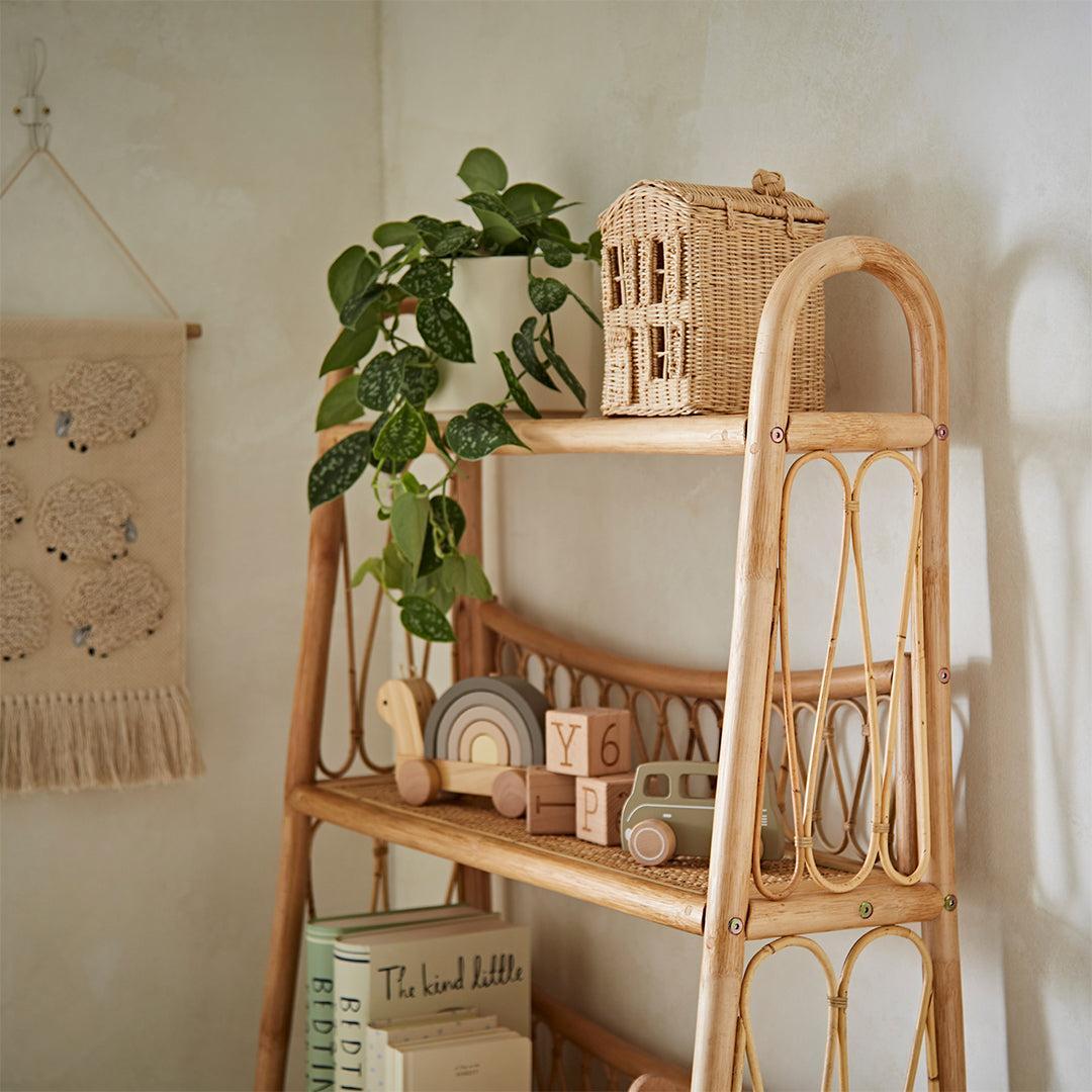 CuddleCo Aria 5 Tier Rattan Shelving Unit - Natural