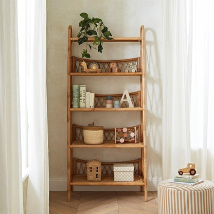 CuddleCo Aria 5 Tier Rattan Shelving Unit - Natural