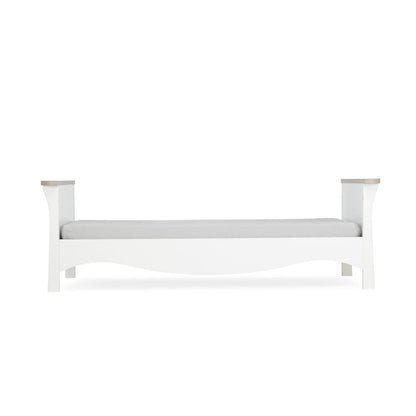 CuddleCo Clara 2 Piece Set 3-Drawer Dresser + Cot Bed  - White/Ash