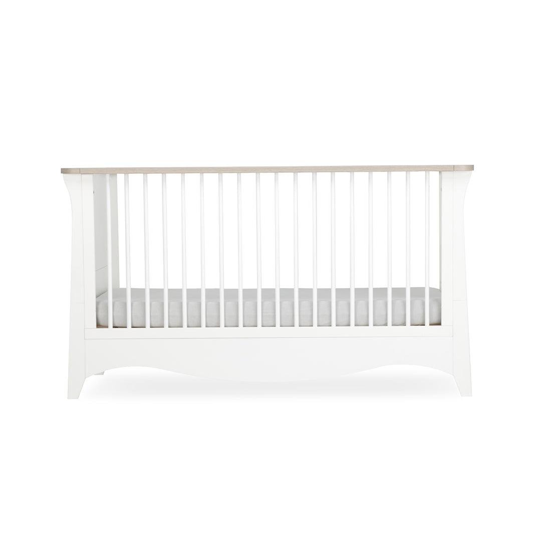 CuddleCo Clara 2 Piece Set 3-Drawer Dresser + Cot Bed  - White/Ash