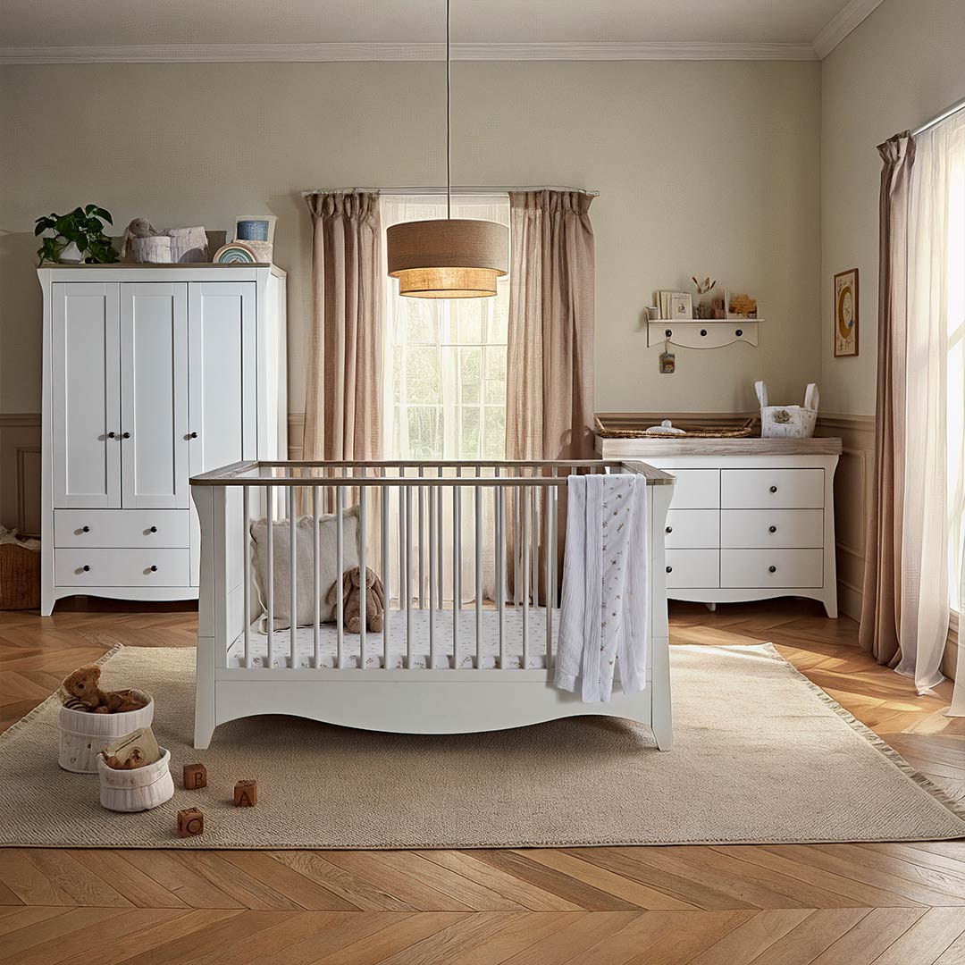 CuddleCo Clara Luxe 3pc Set - White/Ash