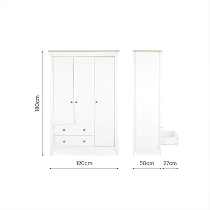 CuddleCo Clara Luxe 3pc Set - White/Ash