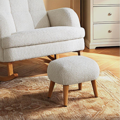 CuddleCo Etta Foot Stool - Boucle Off White