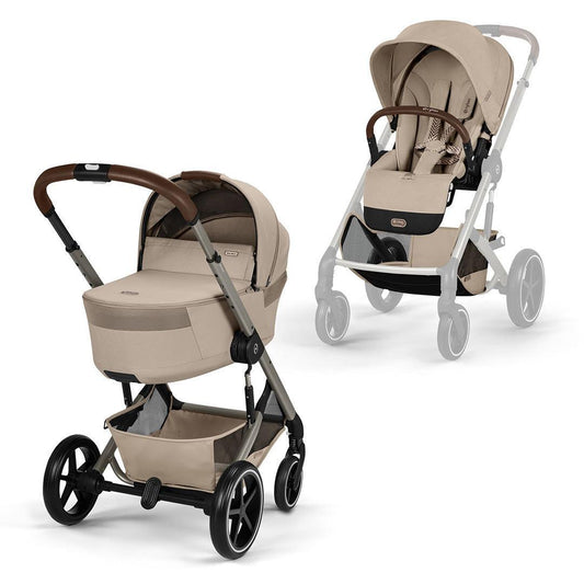 CYBEX Balios S Lux Pushchair + Fold Carry Cot - Almond Beige