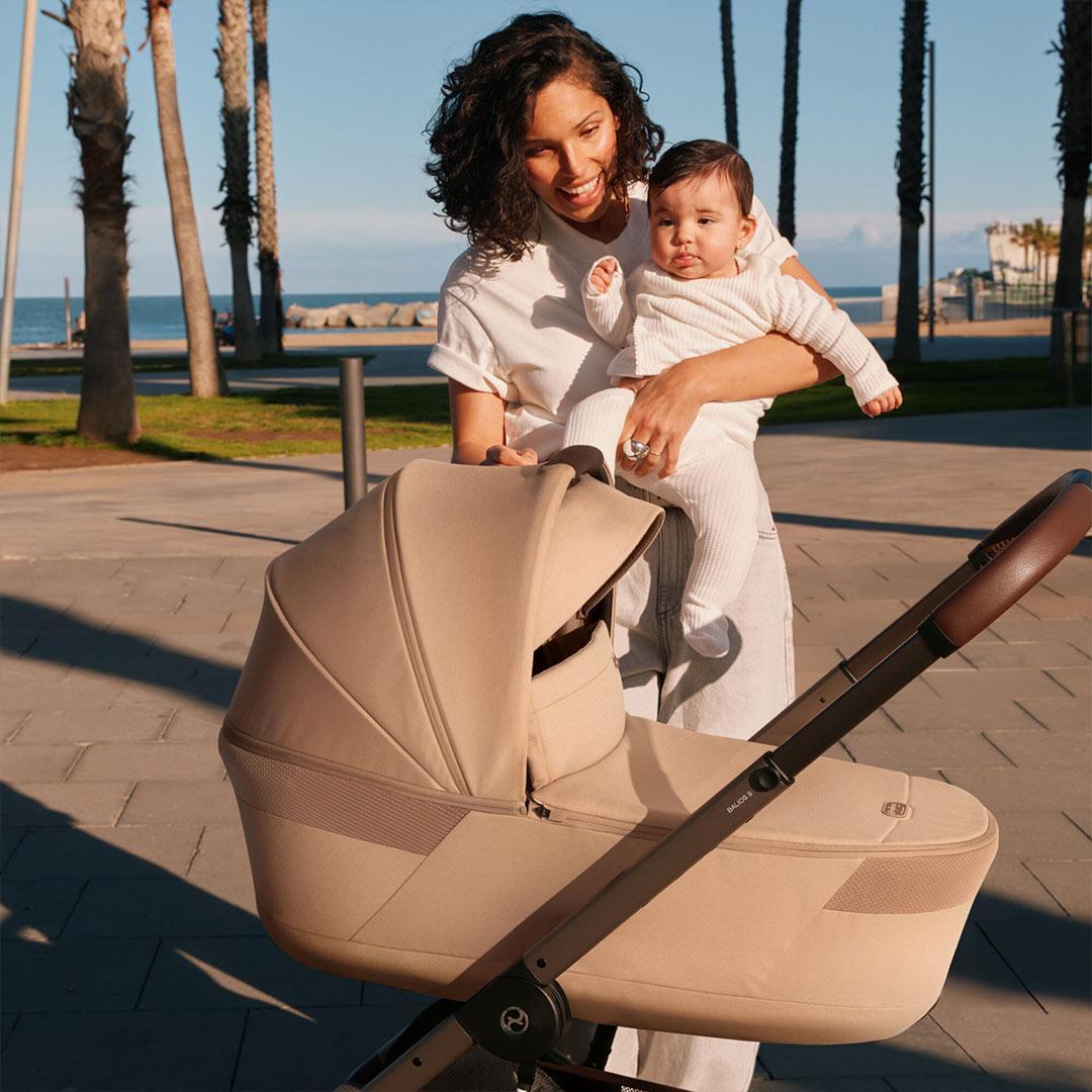 CYBEX Balios S Lux Pushchair + Fold Carry Cot - Chocolate Brown