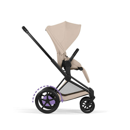 CYBEX e-PRIAM Pushchair & Fold Cot - Comfort - Cozy Beige/Black
