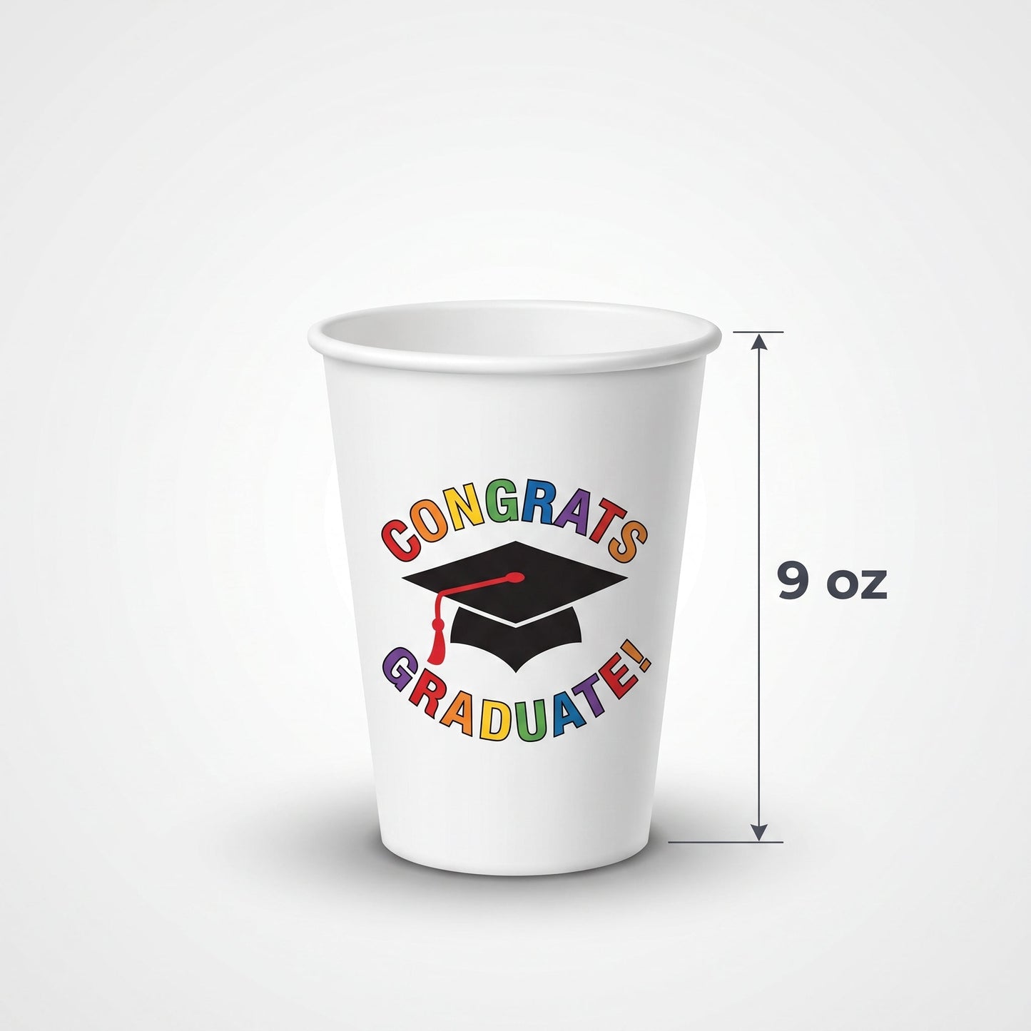 "Congrats Graduate" 9 oz. Paper Cups - 50 Pack