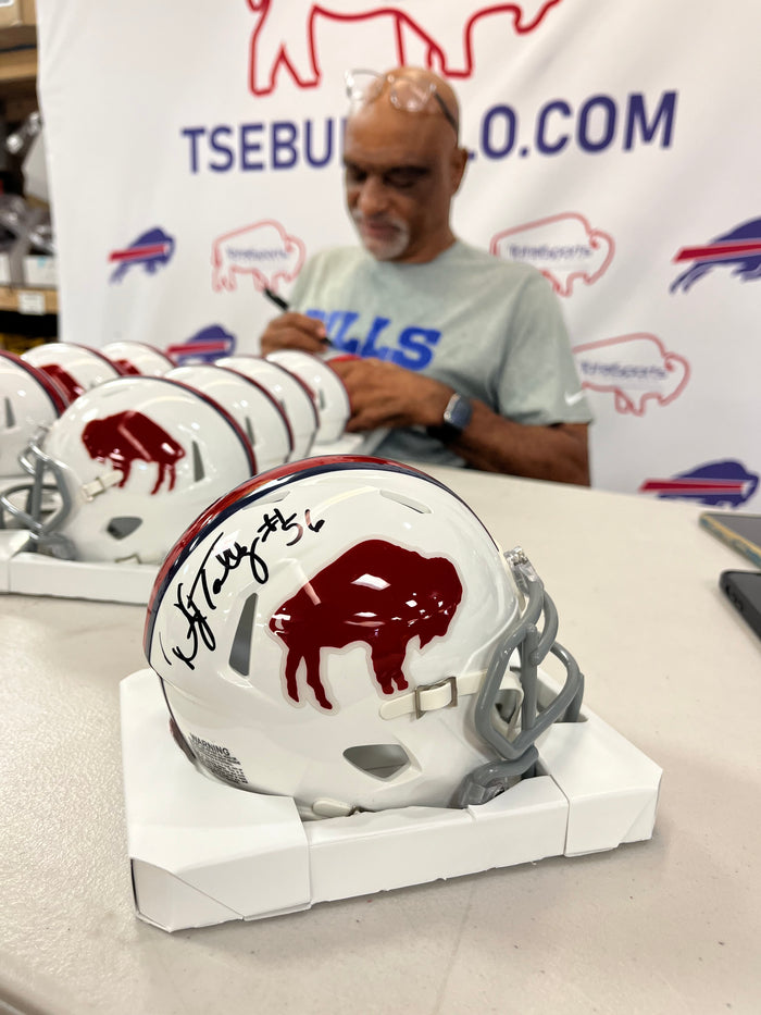 Darryl Talley Signed Buffalo Bills Standing Buffalo Speed Mini Helmet