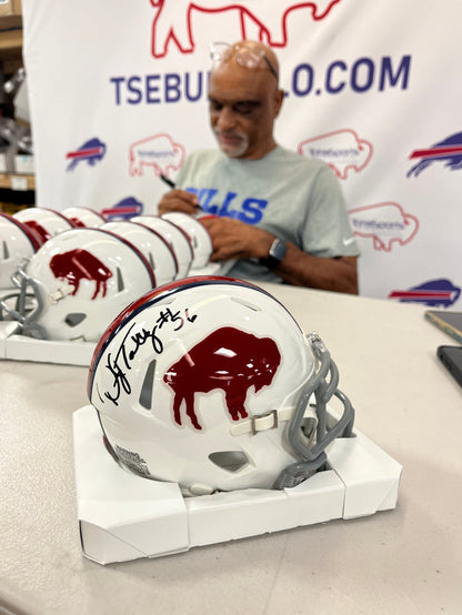 Darryl Talley Signed Buffalo Bills Standing Buffalo Speed Mini Helmet