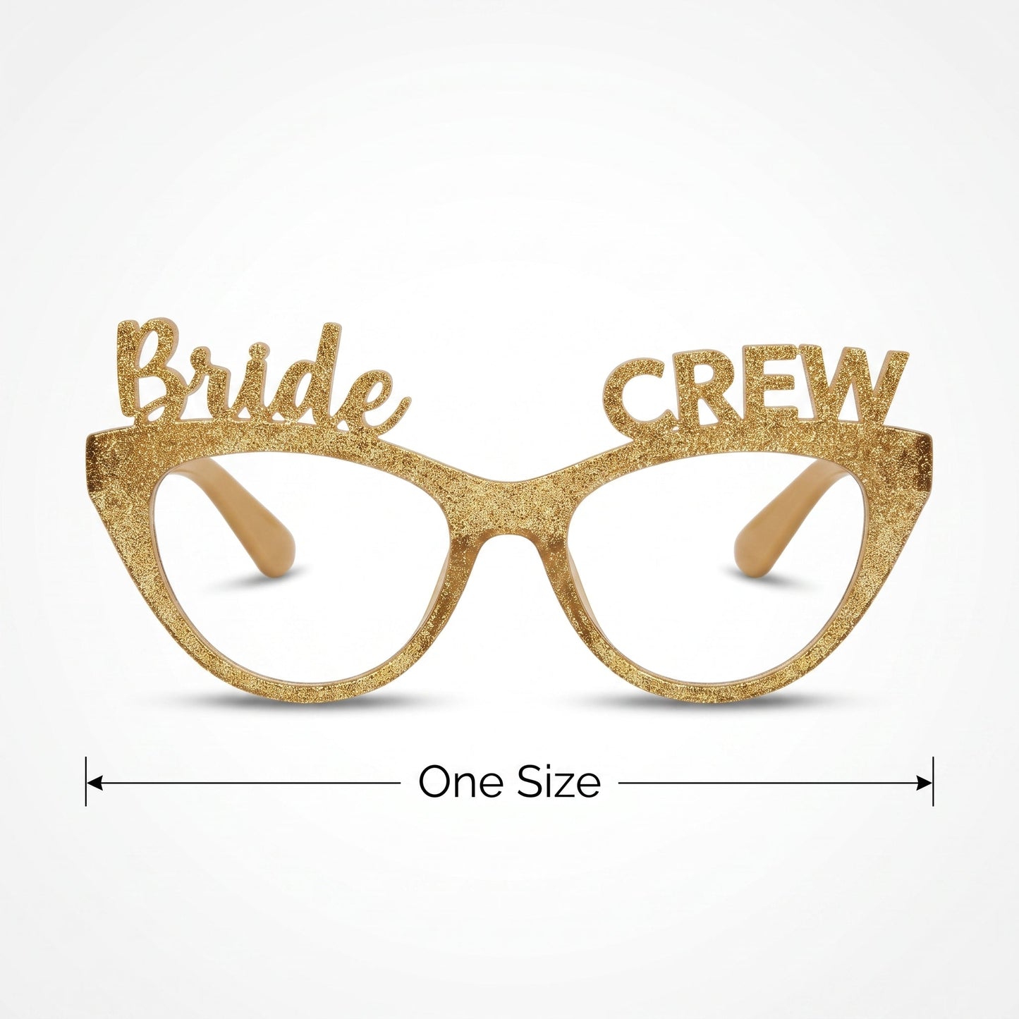 "Bride Crew" Glitter Cat Eye Glasses - Bachelorette Party Accessory (6ct)