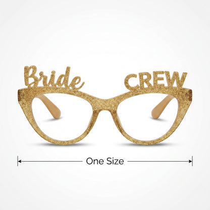 "Bride Crew" Glitter Cat Eye Glasses - Bachelorette Party Accessory (6ct)