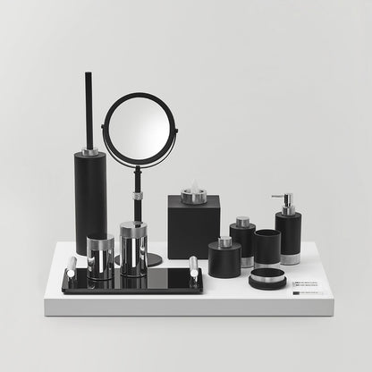 decor walther | CLUB series | toilet brush set | matte black + chrome
