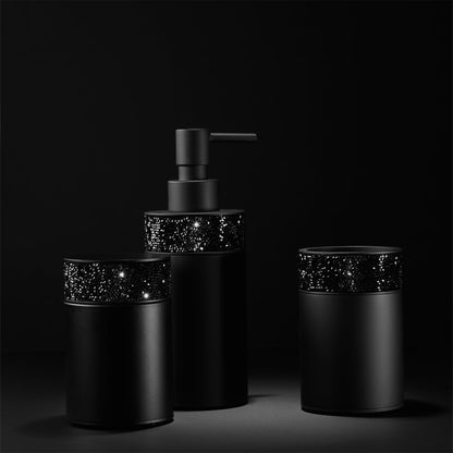 decor walther | ROCKS series | box with lid | matte black + swarovski crystals