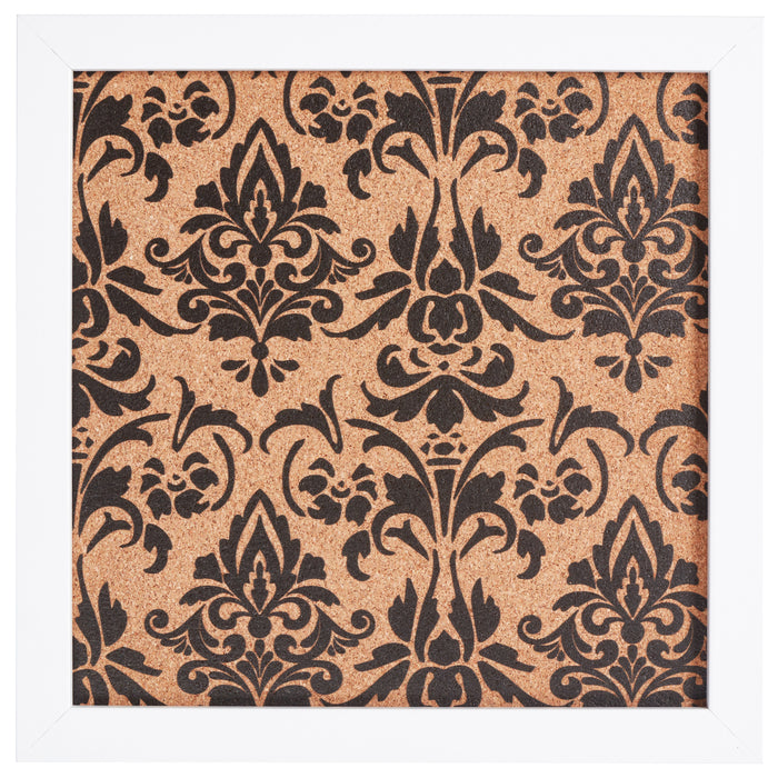 Decorative Fleur de Lis Cork Bulletin – Essentials Satin White