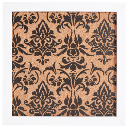 Decorative Fleur de Lis Cork Bulletin – Essentials Satin White