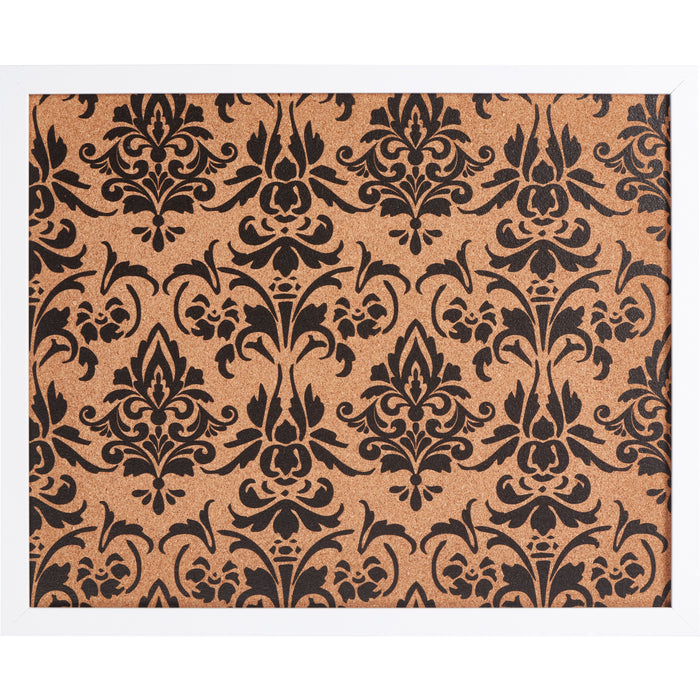 Decorative Fleur de Lis Cork Bulletin – Essentials Satin White