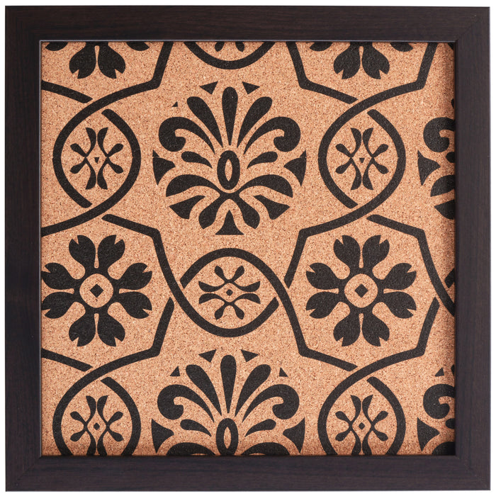 Decorative Floral Cork Bulletin – Essentials Brazilian Walnut