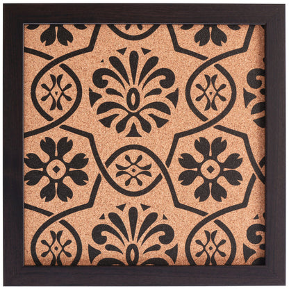 Decorative Floral Cork Bulletin – Essentials Brazilian Walnut