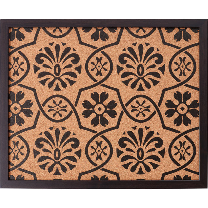 Decorative Floral Cork Bulletin – Essentials Brazilian Walnut