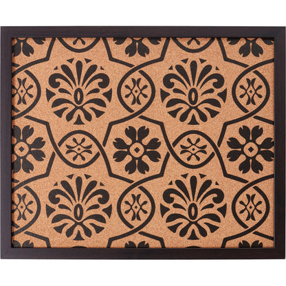 Decorative Floral Cork Bulletin – Essentials Brazilian Walnut