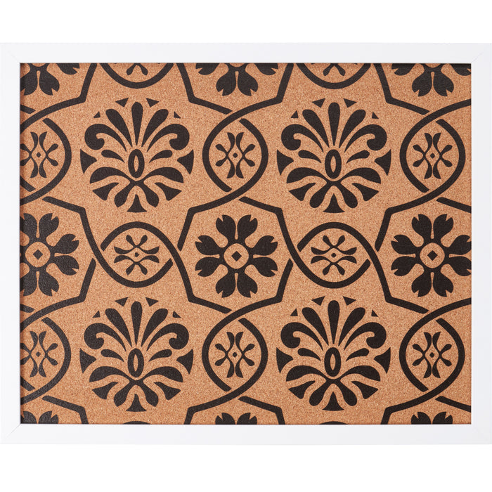 Decorative Floral Cork Bulletin – Essentials Satin White