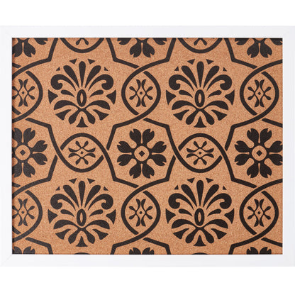 Decorative Floral Cork Bulletin – Essentials Satin White