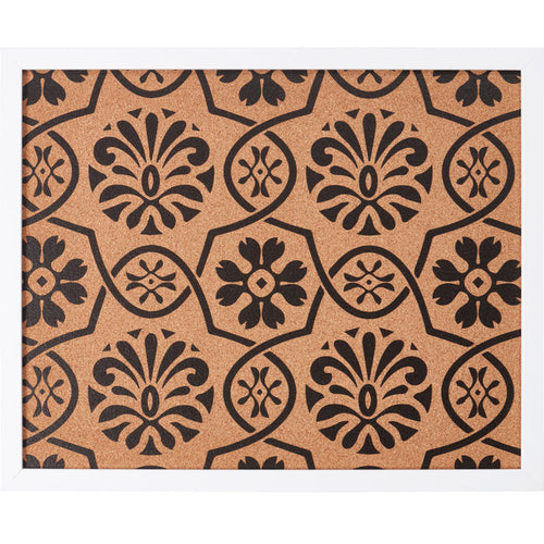 Decorative Floral Cork Bulletin – Essentials Satin White