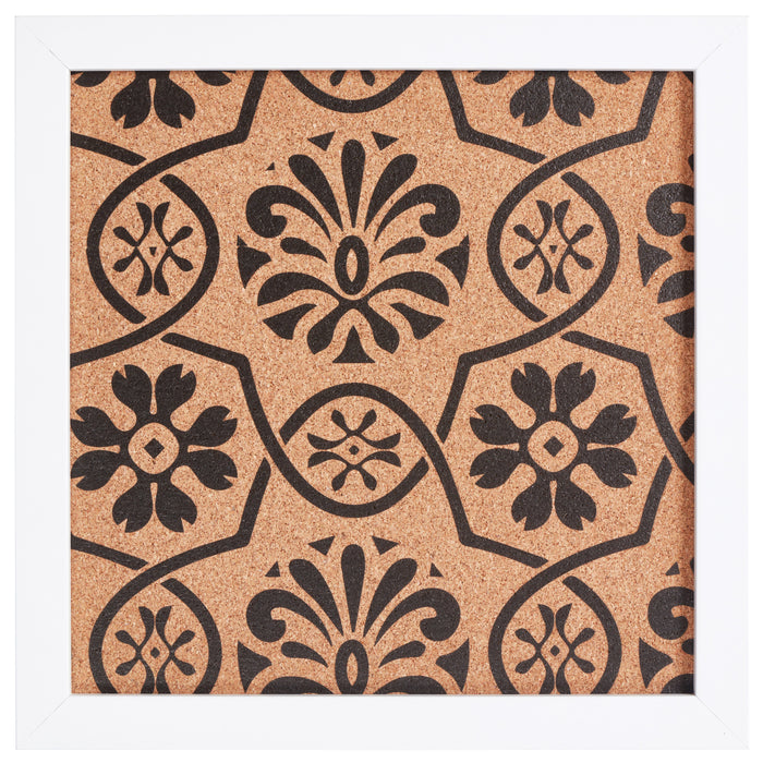 Decorative Floral Cork Bulletin – Essentials Satin White