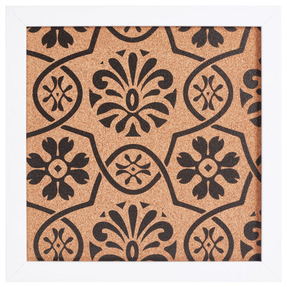 Decorative Floral Cork Bulletin – Essentials Satin White