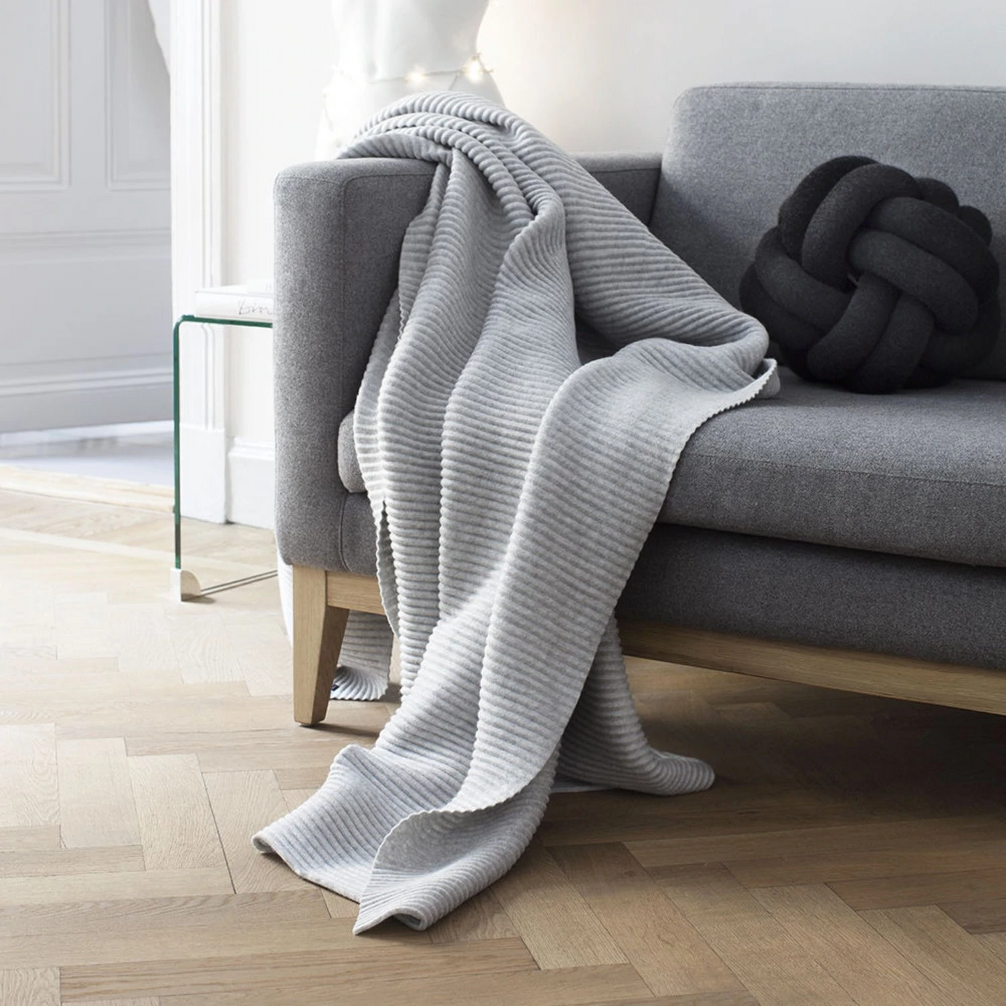 design house stockholm | knot cushion | grey