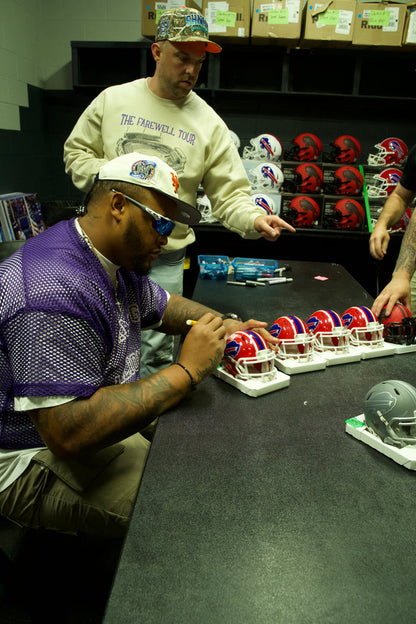 Dion Dawkins Signed Buffalo Bills Red Throwback Speed Mini Helmet
