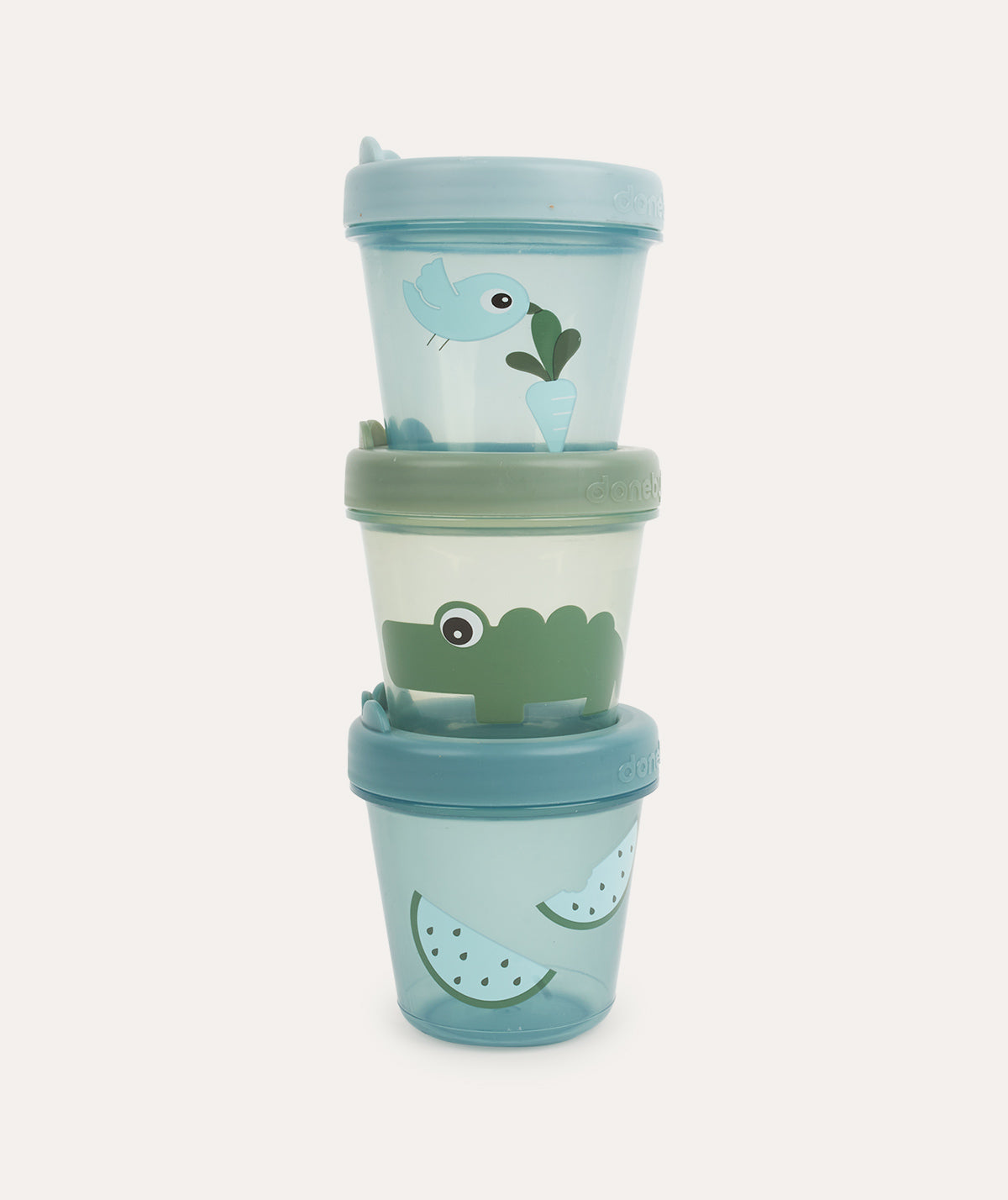 Done By Deer Baby Food Container 3pack - Croco Green
