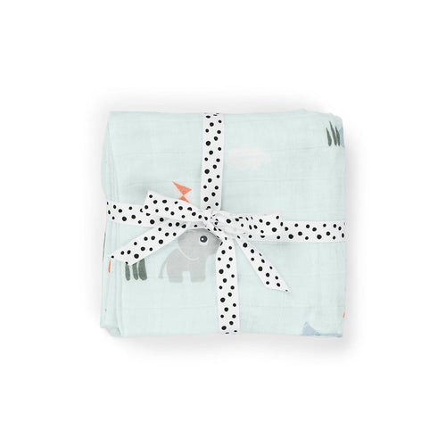 Done by Deer Burp Cloth 2 Pack - Playground Blue
