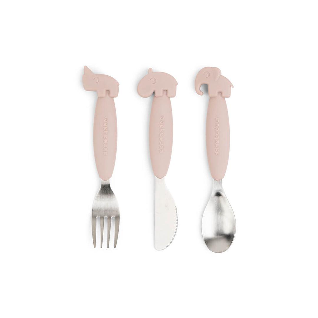 Done by Deer Easy-Grip Cutlery Set - Powder - Deer Friends