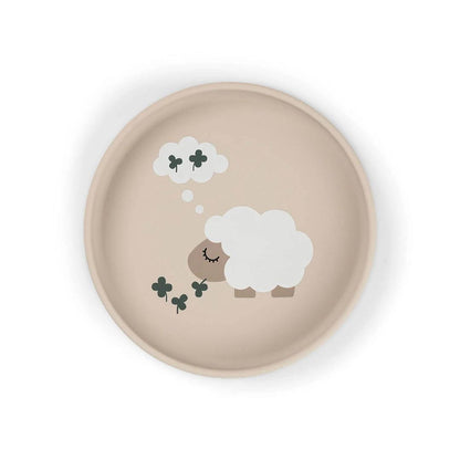 Done by Deer Silicone Stick & Stay Plate - Tiny Farm Sand