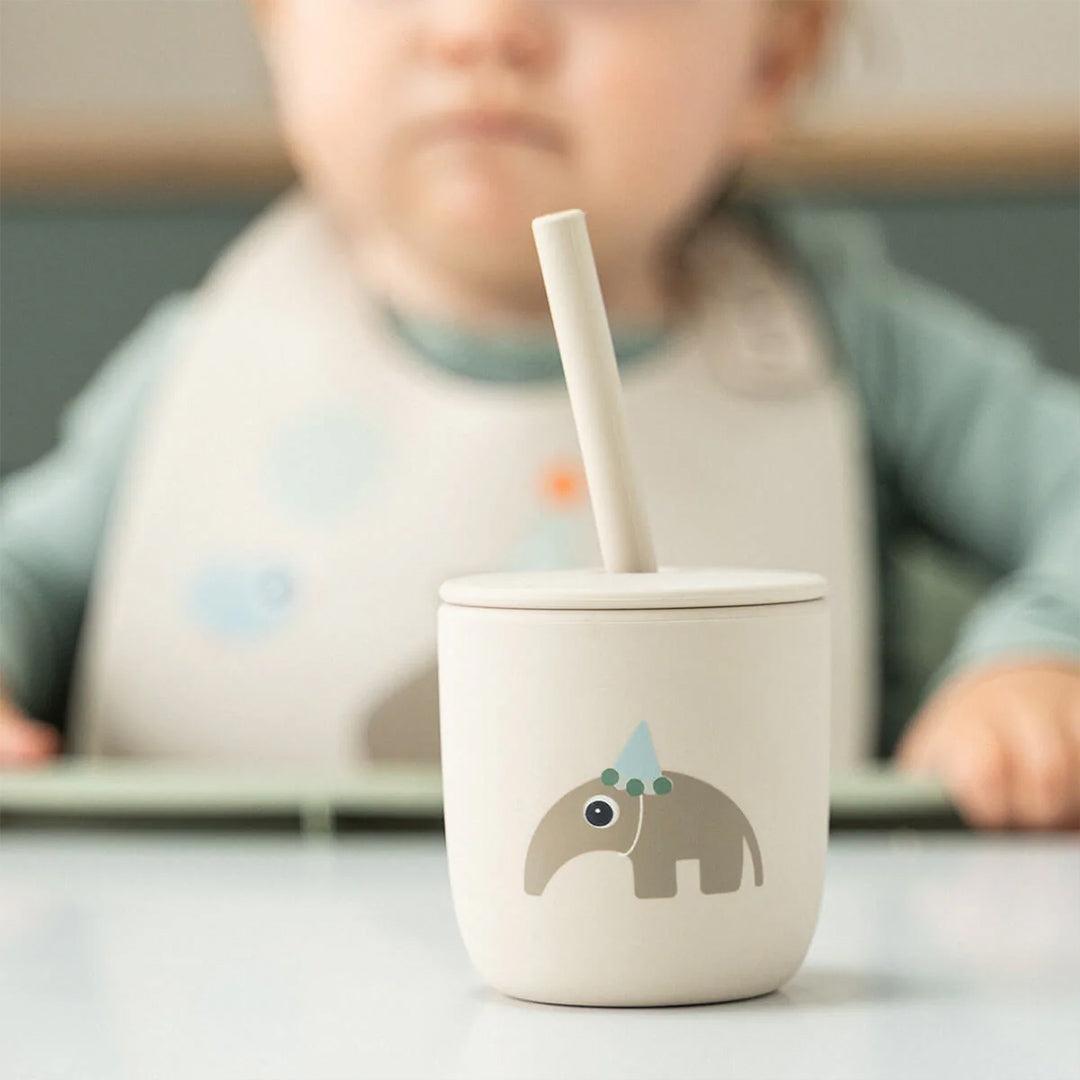Done by Deer Silicone Straw Cup 2 Pack - Celebration Sand