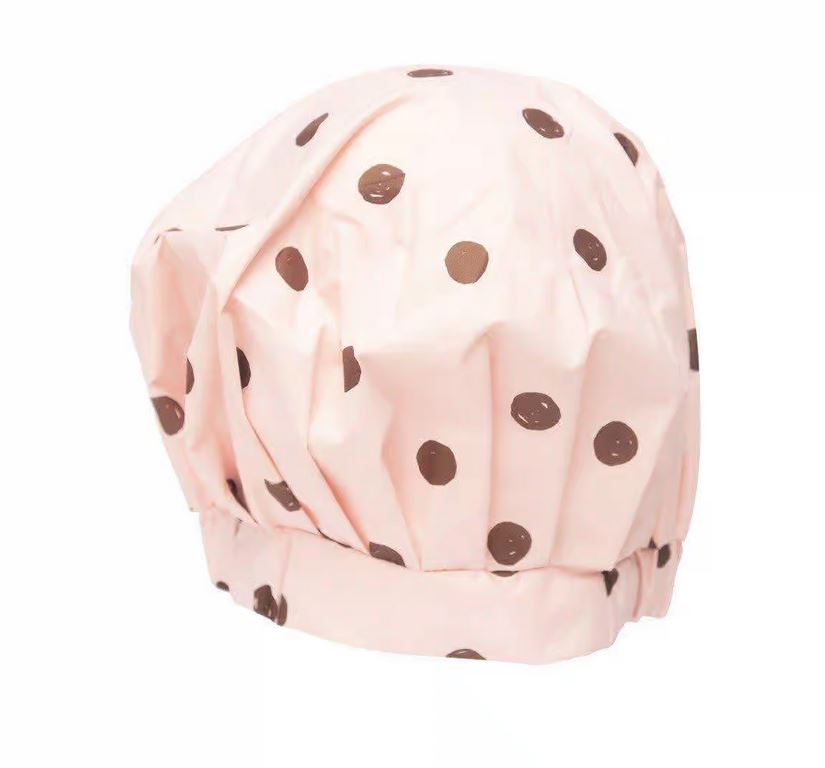 Blush Dot Luxury Shower Cap