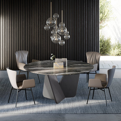 draenert | dexter chair | swivel base | black leather + charmelle cloud 55