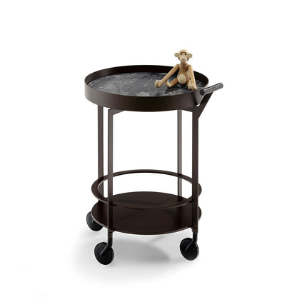 draenert | day bar trolley | belvedere polished stone + black frame