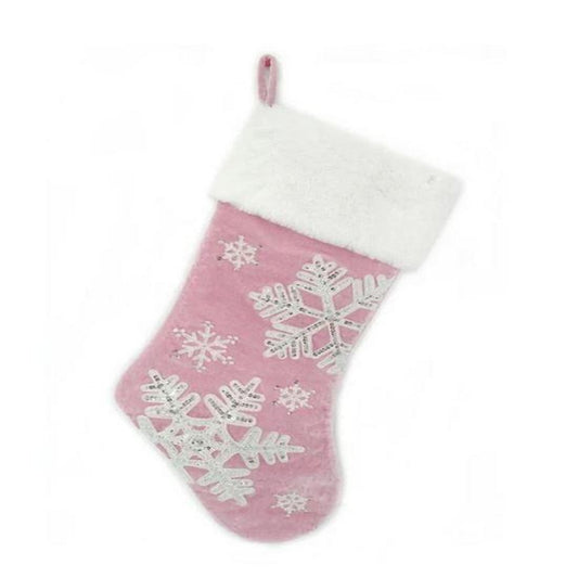 dusty rose snowflake stocking