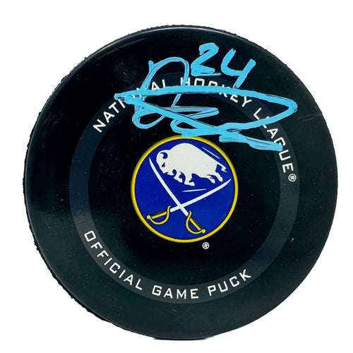 Dylan Cozens Signed Buffalo Sabres Game Model Puck Signed Hockey Pucks TSE Buffalo