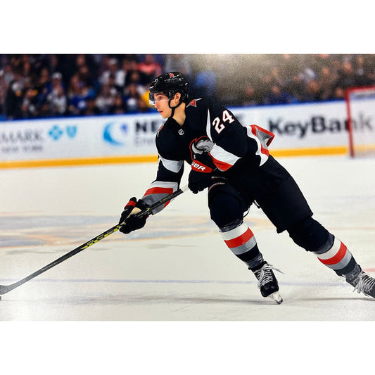 Dylan Cozens Unsigned Skating in Goathead Jersey 16x20 Photo Unsigned Photos TSE Buffalo