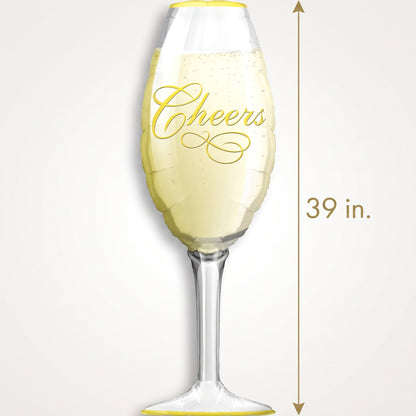 "Cheers" Champagne Glass Foil Balloon